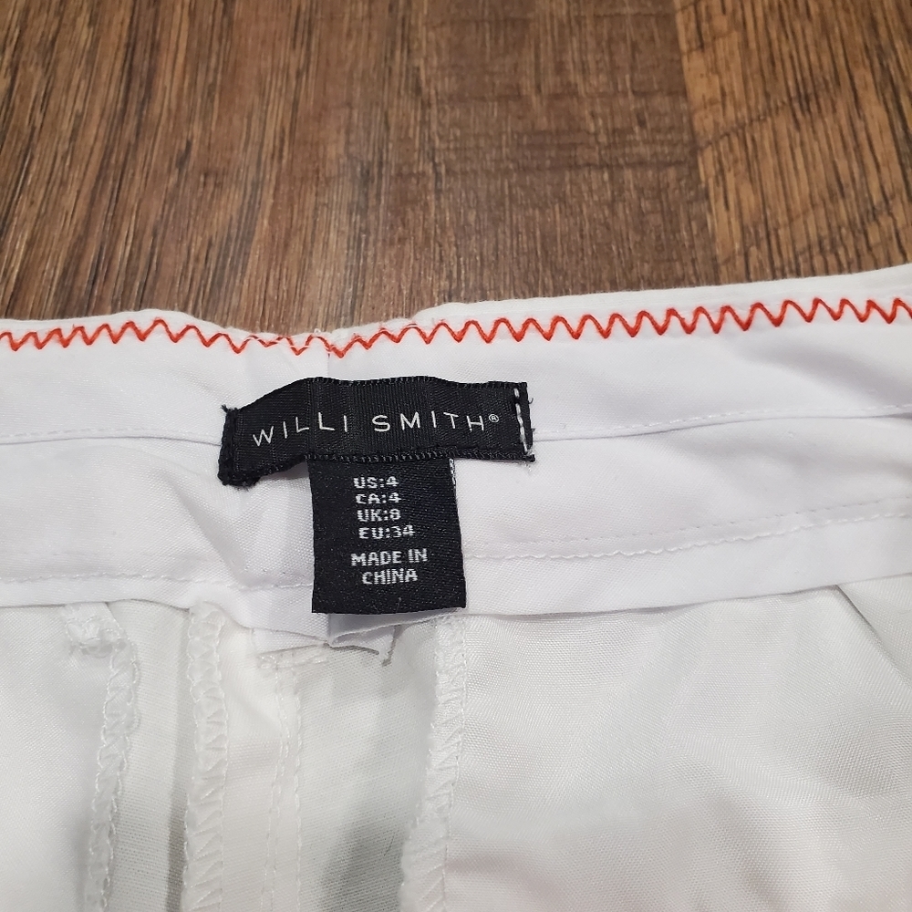 Willi Smith White Cotton Bermudas Shorts Classic Casual Preppy Vacation Bride 4 - Picture 3 of 7